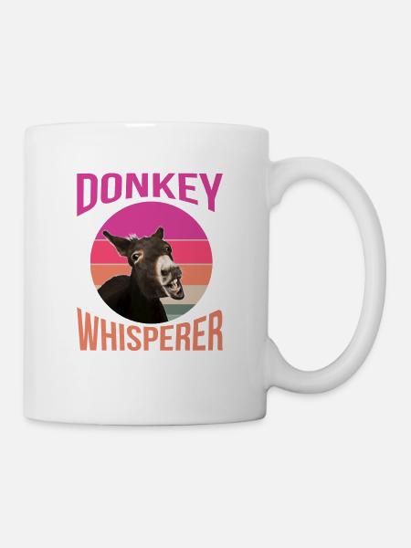 Esel, Esel Esel Liebe, Lustiger Esel - Tasse - Weiß