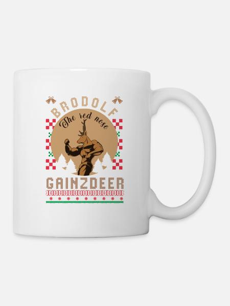 Christmas Gym, Christmas Gym Bodybuilding, - Mug - white