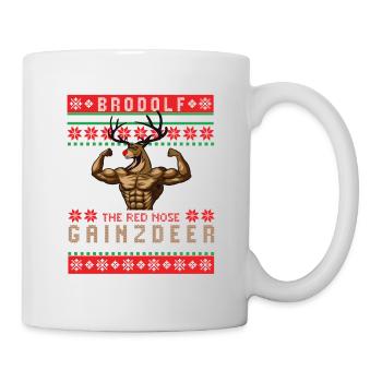 Christmas Gym, Christmas Gym Gainzdeer, - Tasse - Weiß - Rechts