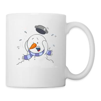Snowsey, der kleine Schneemann, voll erschrocken. - Tasse - Weiß - Rechts