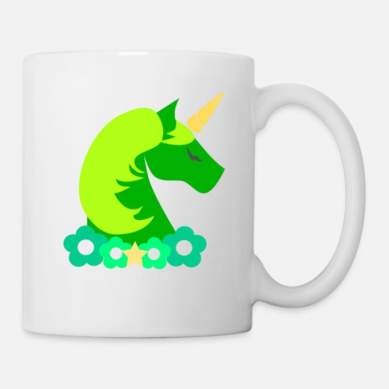 licorne verte - Mug blanc - blanc