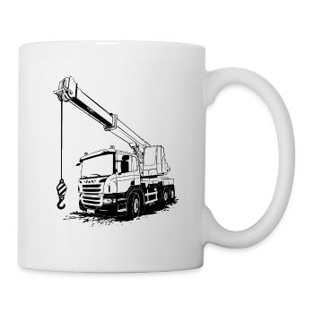 Kranauto - Kran - Kran LKW - Kran Truck - Tasse - Weiß - Rechts