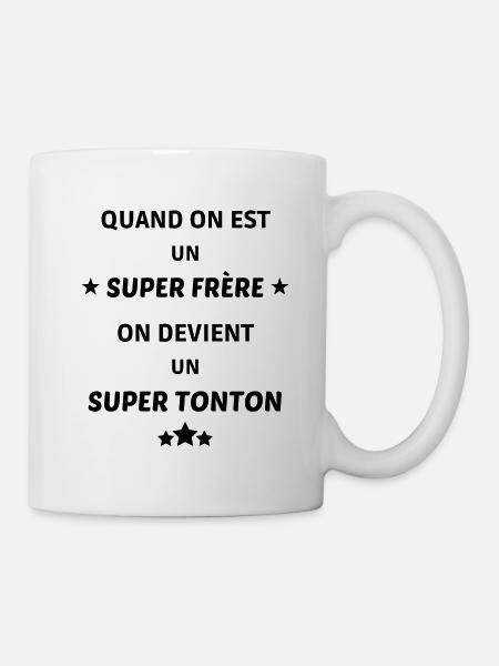 Un super frère devient un super tonton ! frère - Mug blanc - blanc