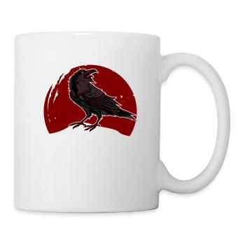Rabe, Rabe Schädel, ästhetisch, - Tasse - Weiß - Rechts