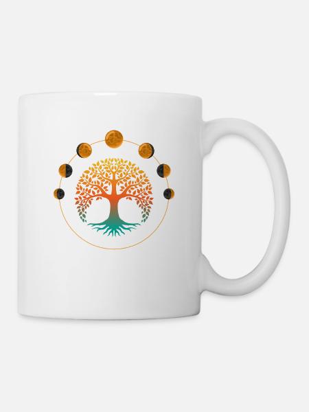 L’arbre de vie, l’arbre de vie, la lune, la vie éternelle, - Mug blanc - blanc