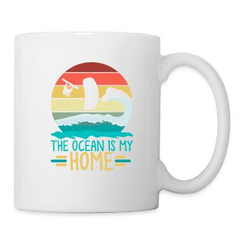 Kitesurfing, Kitesurfing Kitesurfen, Meer, - Tasse - Weiß - Rechts