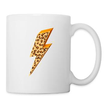Blitz, Blitz Bolzen, Blitzschlag, - Tasse - Weiß - Rechts