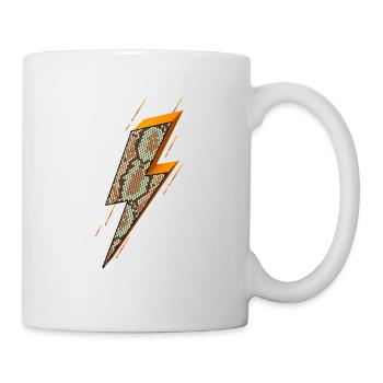 Blitz, Blitz Bolzen, Gewitter, - Tasse - Weiß - Rechts