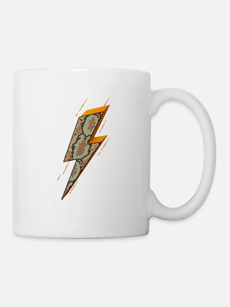 Blitz, Blitz Bolzen, Gewitter, - Tasse - Weiß