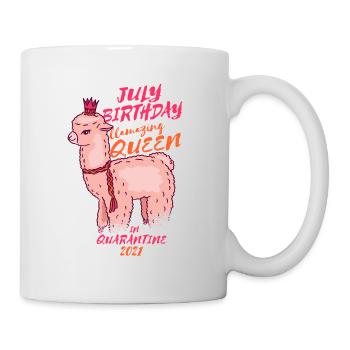 Llama July Birthday Queen In Quarantine 2021 - Mug - white - Right