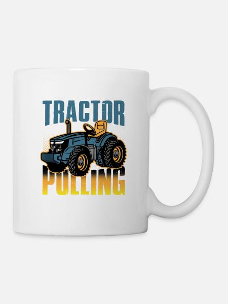 tractor pulling, tractor pulling pulling, racing, - Tasse - Weiß