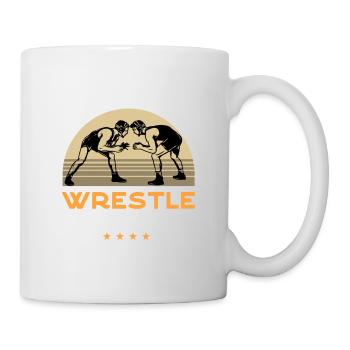 Lutte, lutte de style grec, lutteurs, - Mug blanc - blanc - Droite