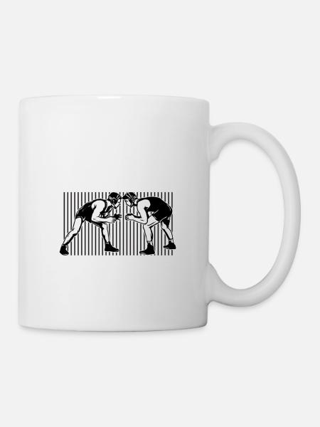 Wrestling, wrestling Greek Roman style, - Mug - white