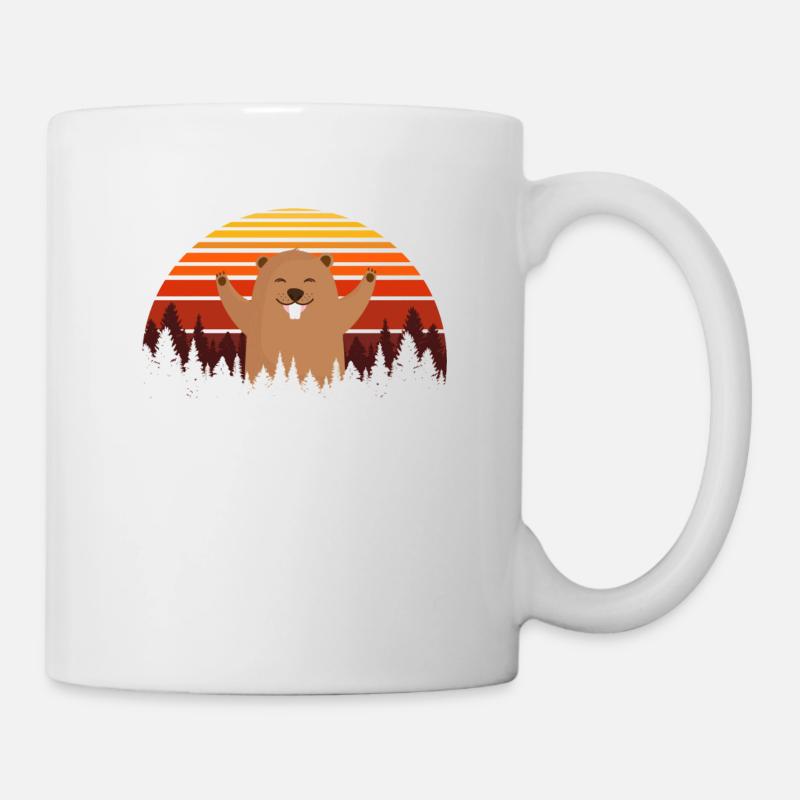 marmot, marmot rodent, marmots, - Tasse - Weiß