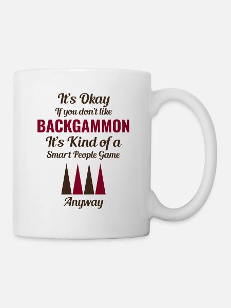 Backgammon Spieler Brettspiel lustige Sprüche Geschenk - Tasse - Weiß