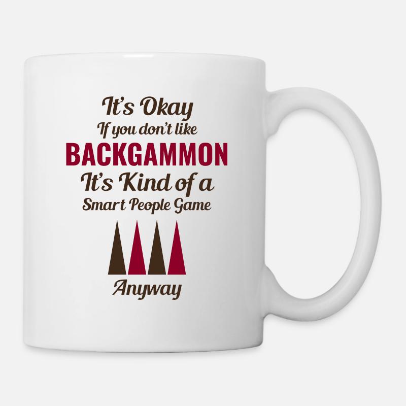 Backgammon Spieler Brettspiel lustige Sprüche Geschenk - Tasse - Weiß