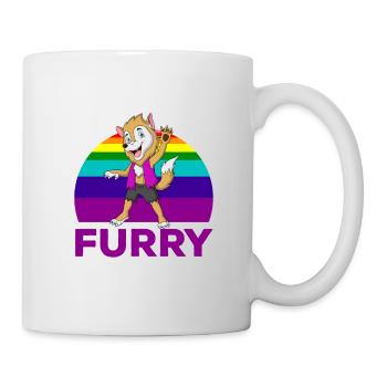 Furry, Furry Pelztiere, Hund, - Tasse - Weiß - Rechts