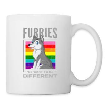 Furry, Furry Wolf, Cosplay, - Tasse - Weiß - Rechts