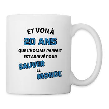 20 ans, homme parfait ! cadeau 20 ans original - Mug blanc - blanc - Droite