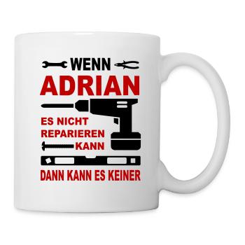 Name Geschenk Namenstag ADRIAN - Tasse - Weiß - Rechts