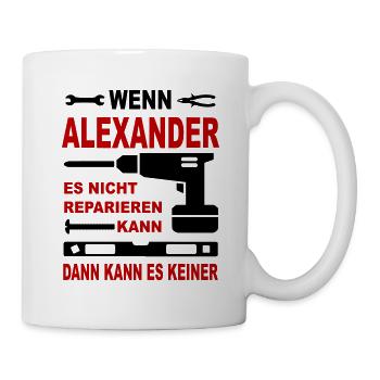 Name Geschenk Namenstag ALEXANDER - Tasse - Weiß - Rechts