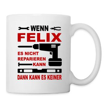 Name Geschenkidee Namenstag FELIX - Tasse - Weiß - Rechts