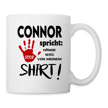 Name Namenstag Geschenkidee CONNOR - Tasse - Weiß - Rechts