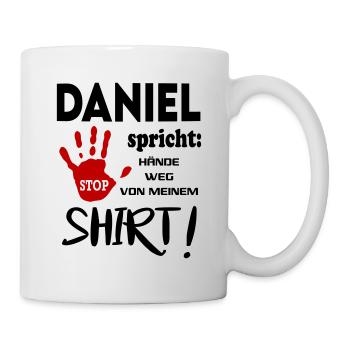 Name Namenstag Geschenkidee DANIEL - Tasse - Weiß - Rechts