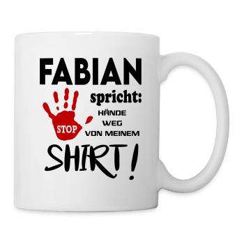 Name Namenstag Geschenkidee FABIAN - Tasse - Weiß - Rechts