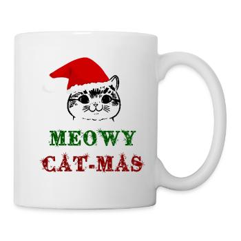 Meow Cat Noël Joyeux cadeau de Noël - Mug blanc - blanc - Droite