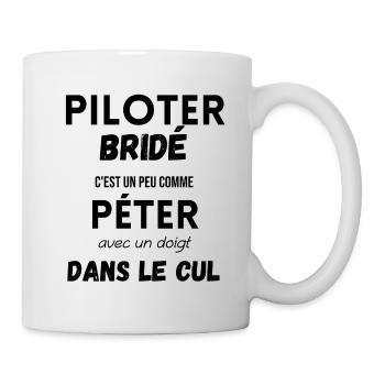 Pilote moto humour - Mug blanc - blanc - Droite