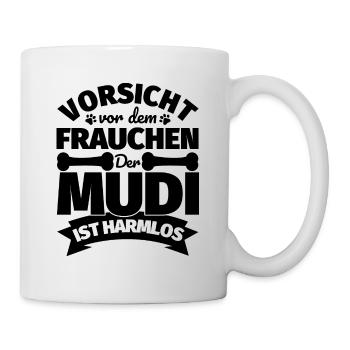Mudi Frauchen lustig Geschenk - Tasse - Weiß - Rechts