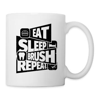 Dentist funny saying Dentistry: Eat, Sleep - Mug - white - Right