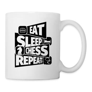 Jeu d’échecs drôle en disant Joueur d’échecs: Manger, Dormir - Mug blanc - blanc - Droite