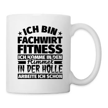 Fachwirt Fitness Geschenk lustig Himmel Hölle - Tasse - Weiß - Rechts