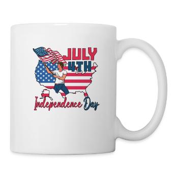 4. Juli Amerikanische Kartenflagge Für Den 4. Juli - Tasse - Weiß - Rechts