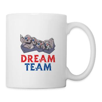 Amerikanisches 4. Juli Mt. Rushmore Dream Team - Tasse - Weiß - Rechts