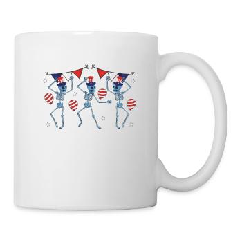 4 juillet American Flag Funny Dance Skeleton - Mug blanc - blanc - Droite
