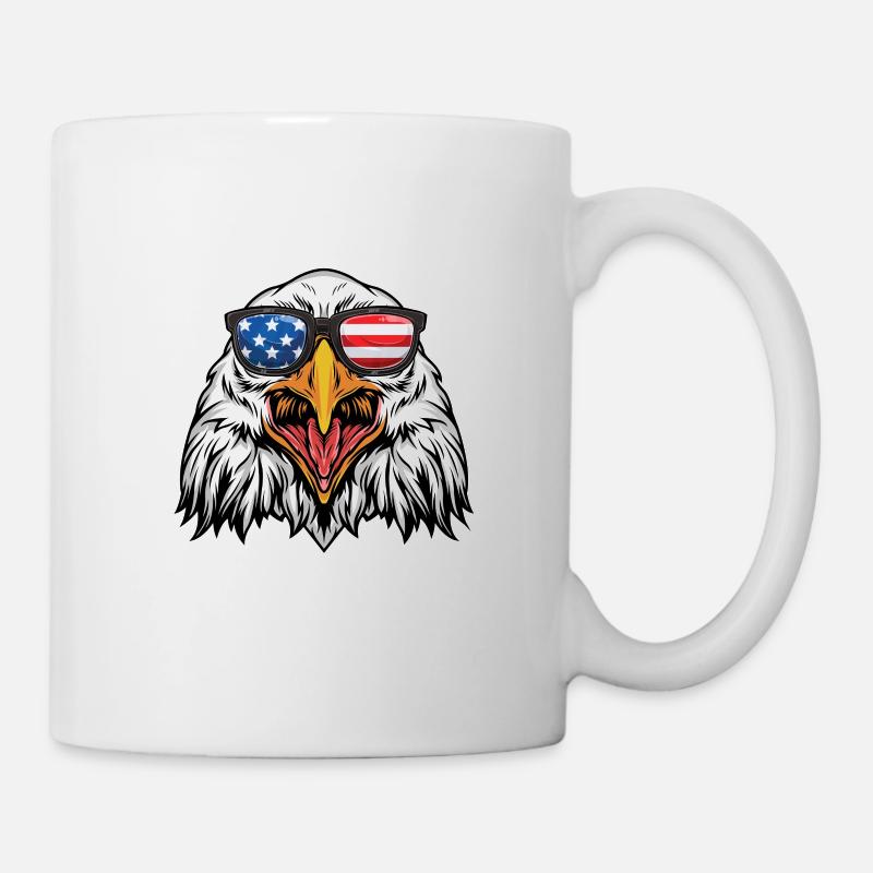 American July 4 Patriotic Eagle - Mug - white