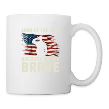 American July 4 Land of the Free - Mug - white - Right