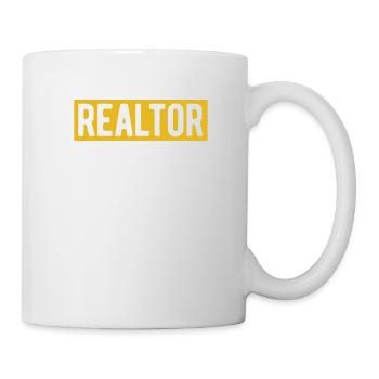 Définition amusante du courtier pour les agents immobiliers - Mug blanc - blanc - Droite