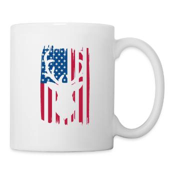 Rotwild-jagd-amerikanische Flagge Für - Tasse - Weiß - Rechts