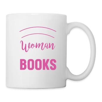Simple woman lives with her books for - Mug - white - Right