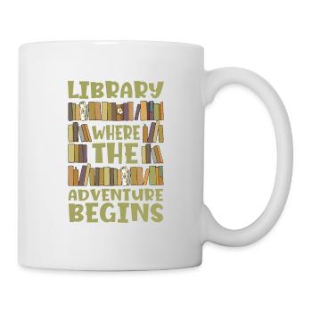 Bibliothèque où l’aventure pour les amateurs de livres - Mug blanc - blanc - Droite