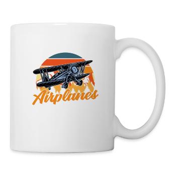 Easily Distracted By Airplanes Pilot Airplane - Mug - white - Right