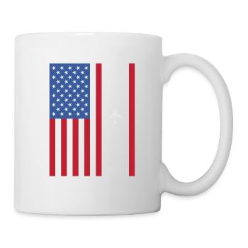 Patriotisches Flugzeug American Pilot Airplane - Tasse - Weiß - Rechts