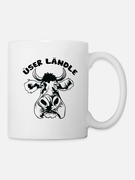 Gsiberger Vorarlberg Spruch Lustig Kuh Motiv - Tasse - Weiß