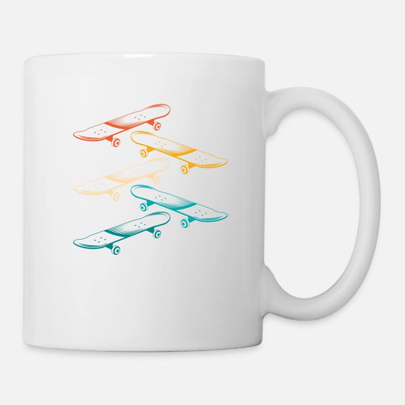 Retro-skateboard For skateboarders - Mug - white