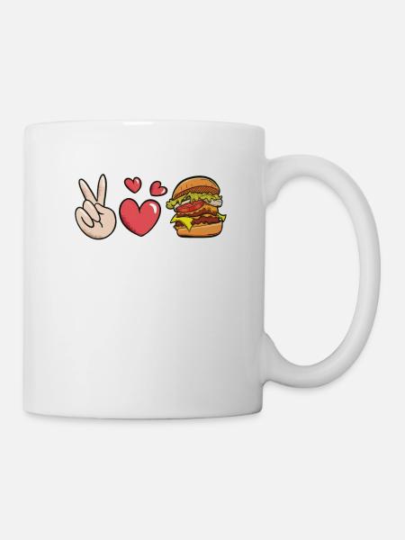 Friedensliebes-burger Für Hamburger-liebhaber - Tasse - Weiß