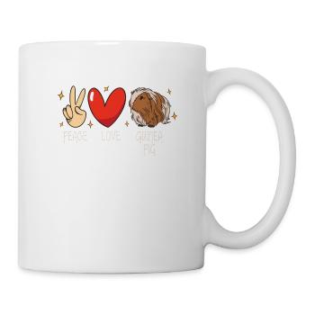 Peace Love Meerschweinchen Nagetier Cavias Cavia - Tasse - Weiß - Rechts